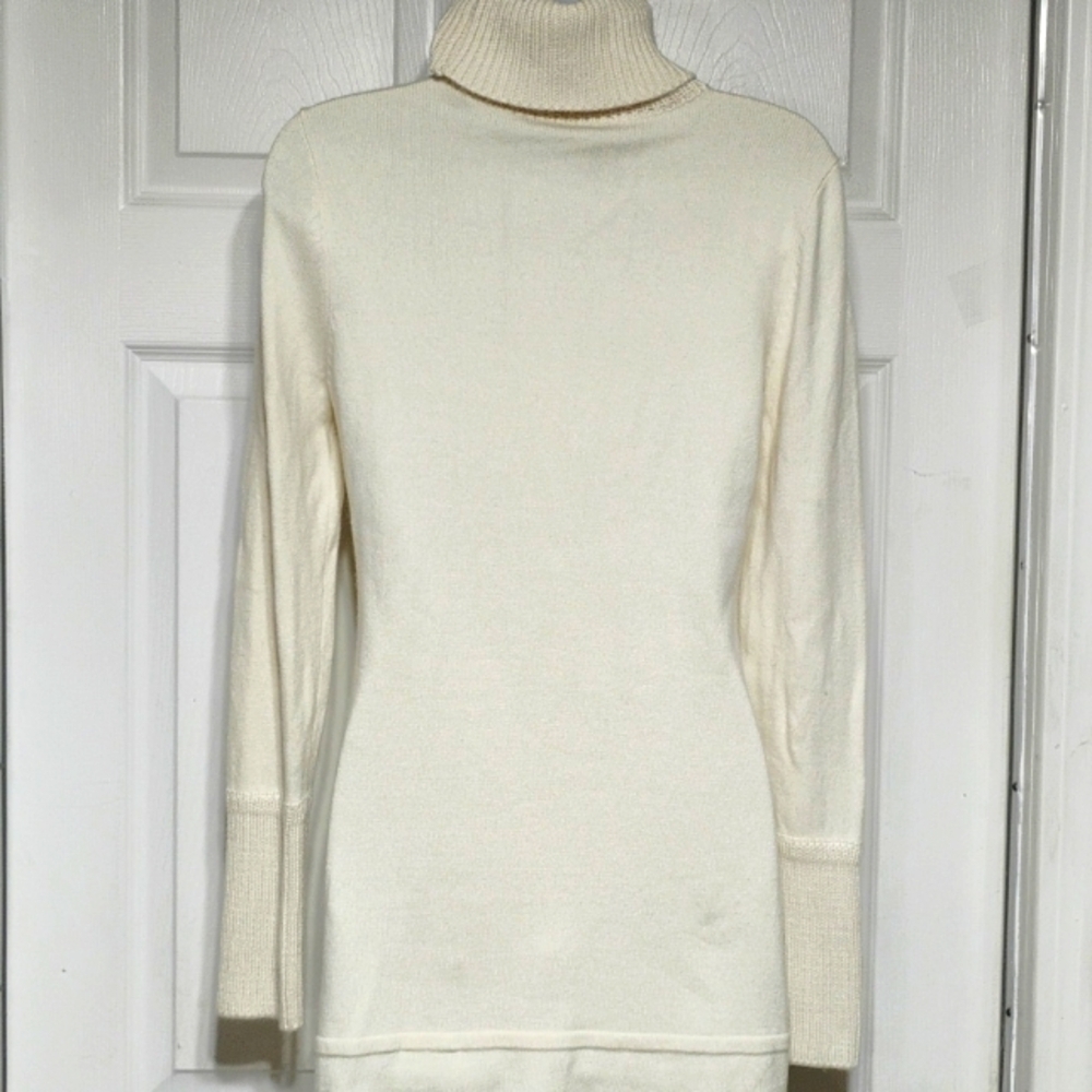 INC International Concepts Cream Big Turtle Neck Silk Sweater - Picture 10 of 14